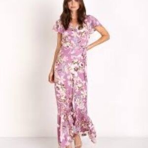 Auguste the Label Augustina Floral Wrap Dress Plum 2